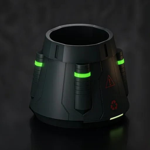 Sci-fi trash can (Green lights)