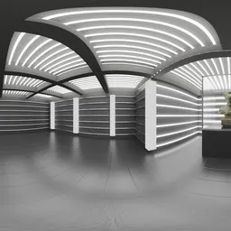Futuristic LED Gallery Interior