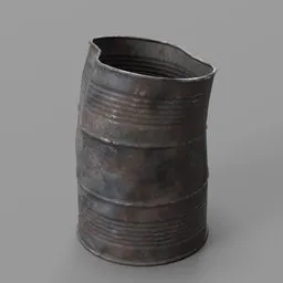 MetalDrum Rusty Bent Open