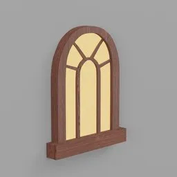 Single Arched Wooden Window