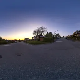 City Suburban Street Sunset Twilight