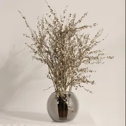 Neutral Dried Foliage Glass Vase