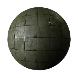 High-resolution PBR wet ground texture for Blender 3D with realistic water effects and moss details.