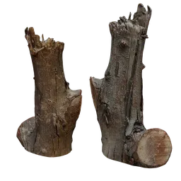 High-detail realistic tree trunk 3D model with accurate textures and quad topology for Blender.