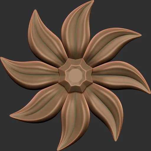 3D sculpting brush for detailed ornamental surface modeling in Blender, ideal for decorative 3D design and sculpting