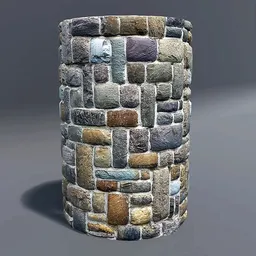 Stone Cylinder Post Pillar Mixed