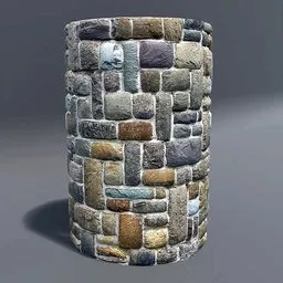 Stone Cylinder Post Pillar Mixed