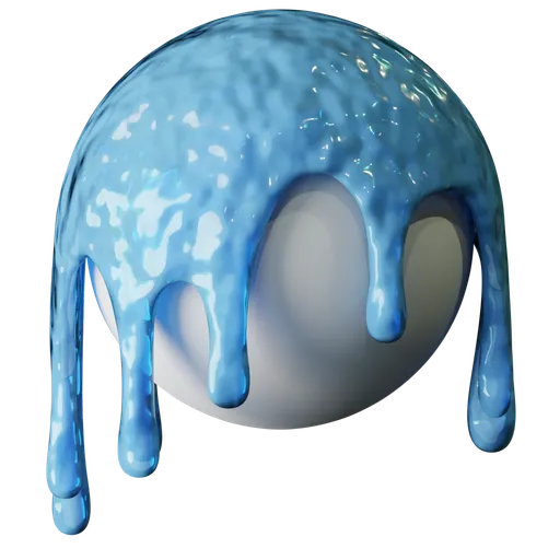 Realistic 3D water texture preview for Blender PBR material with customizable Scale, Aspect Ratio, Displacement, and Roughness settings.