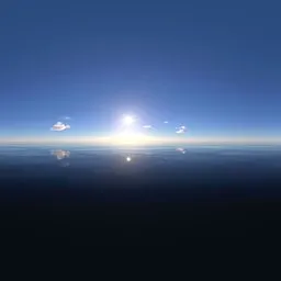 Blue sky, sun, sea, wate