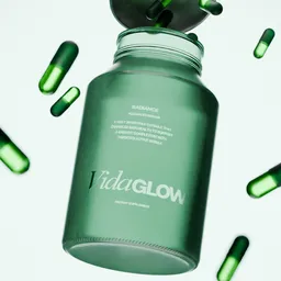 Supplement Bottle with Floating Capsules