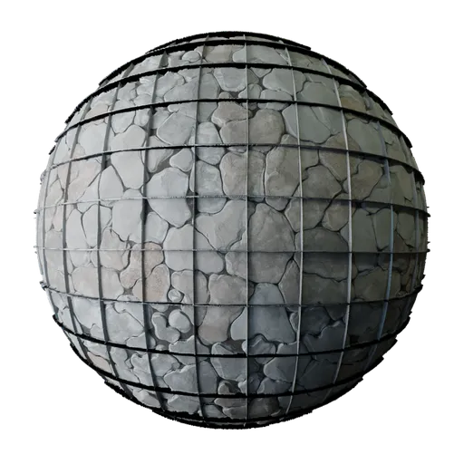 Gabion with wire ans stone