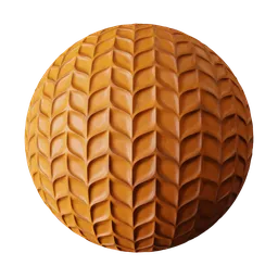 Ivory and orange leaf pattern PBR material for 3D rendering in Blender.