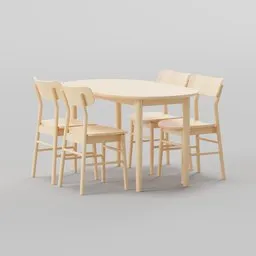 Dining table set for 4 people