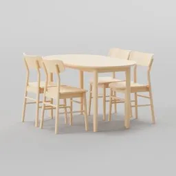 Dining table set for 4 people