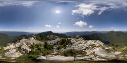 Top of Mountain Sunny Day