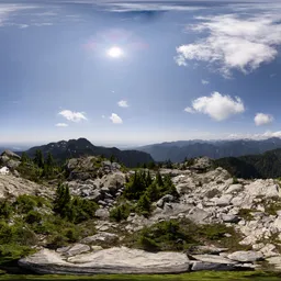 Top of Mountain Sunny Day