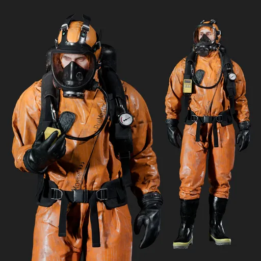 Hazmat Specialist Rigged Orange Suit