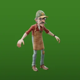 Old Forest Man Stylised (Rigged)