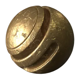 Textured old gold material, realistic PBR shader for Blender 3D rendering, high-quality and versatile for 3D projects.