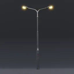 Shinning double street lamp