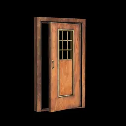 Wood gold metal door