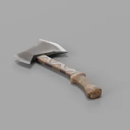 Stylized Ancient Battle Axe 3D Model