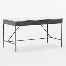 Firwin Marble Desk Black