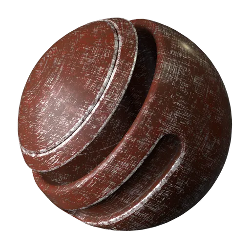 Scratched metallic paint 3D material with procedural shader for realistic texturing in Blender PBR workflows.