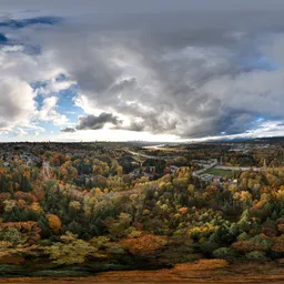 Fall Season in City Sunset