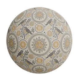 Folk art style wallpaper