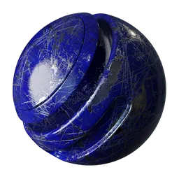 Scratched Blue Painted Metal