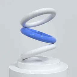 Intricately designed 3D Blender model featuring three intertwined glossy rings.