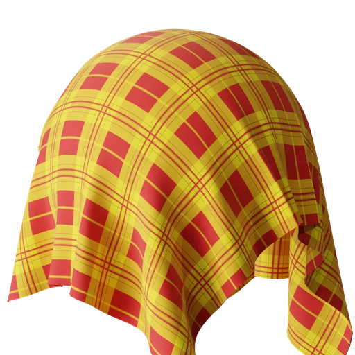 Plaid Multi Stripe Red Yellow Fabric