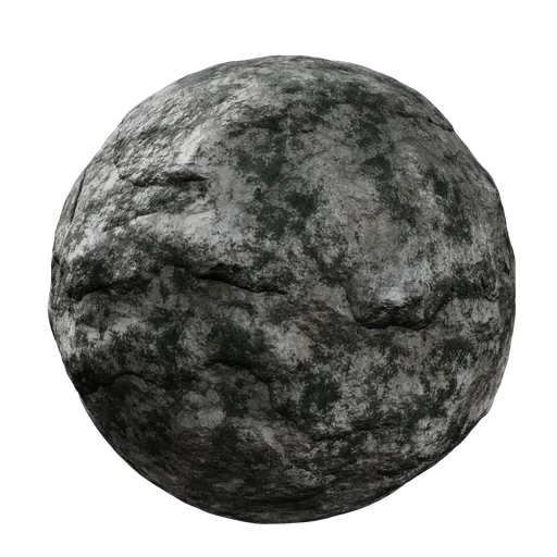 High-quality moss-covered stone PBR material for Blender 3D, with editable presets for realistic texturing.