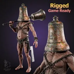 Bell head Executioner Rigged Animated