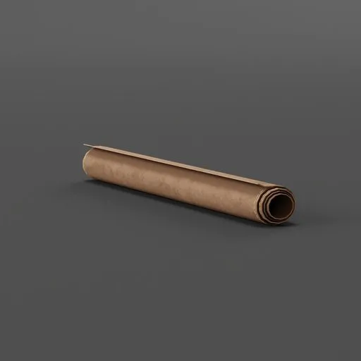 Detailed 3D rendering of a rolled leather item designed for Blender use in historic and craft-themed visualizations.