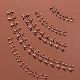 Geometric 3D sculpting brush pattern for Blender, ideal for intricate model detailing.