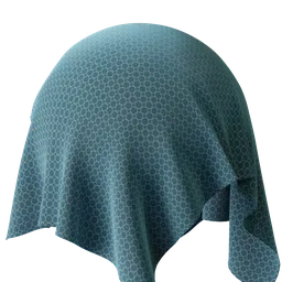 High-quality PBR knitted fabric texture with circular patterns for 3D modeling in Blender, featuring alpha channel transparency.