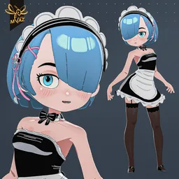 Rem - ReZero Anime Style -Servant