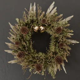 SJ-Wreath pine gold bell