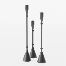 Ferric Black Taper Candle Holder