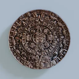 Wooden Aztec Calendar