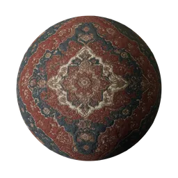 High-resolution Persian rug texture for 3D Blender material, suited for realistic fabric rendering in PBR.
