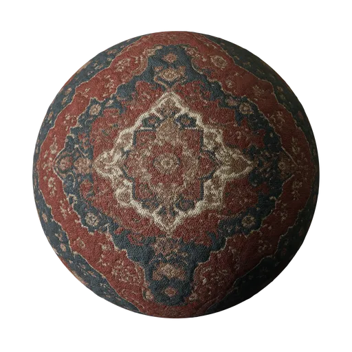 High-resolution Persian rug texture for 3D Blender material, suited for realistic fabric rendering in PBR.
