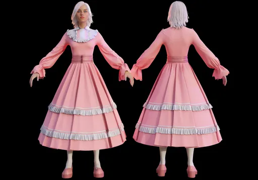 Sweet Lolita Female Character 3D Model