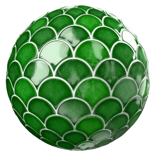 Ceramic tile fishscale green