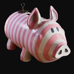 Kids Ceramic Piggy Bank Striped