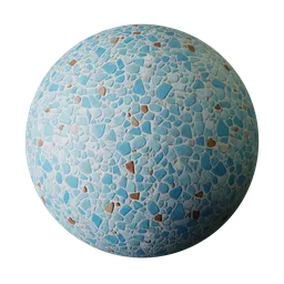 Sky Blue Terrazzo with Earthy Accents