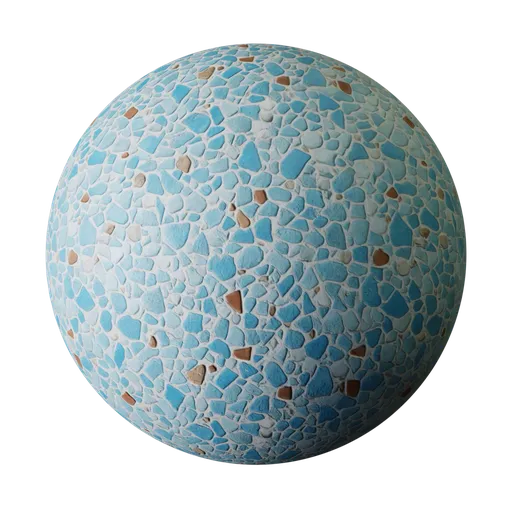 Sky Blue Terrazzo with Earthy Accents