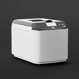 Highly detailed 3D model of a modern bread maker designed for Blender rendering, ideal for kitchen visualizations.
